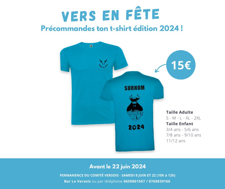Vers en fête - vente tee-shirt édition 2024